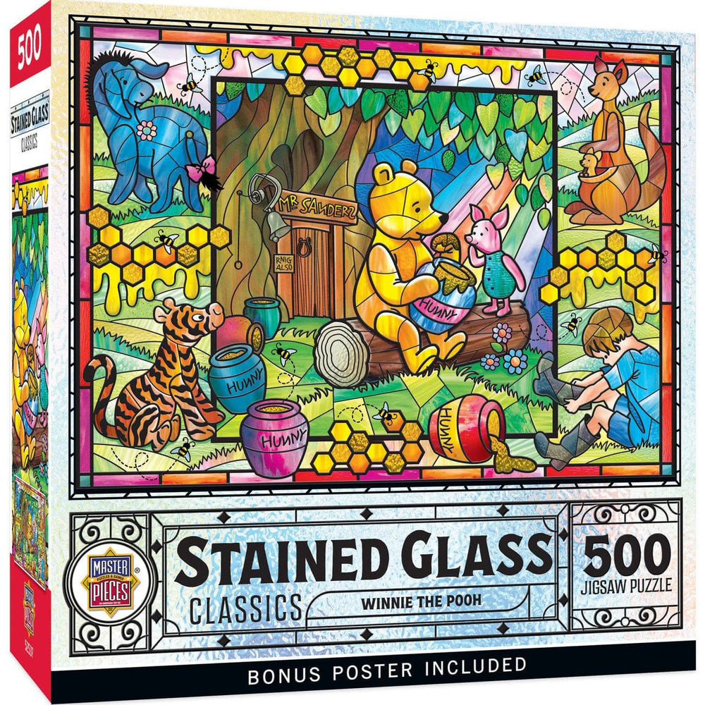 Stained Glass - Winnie the Pooh 500 Piece Jigsaw Puzzle (ONLINE ORDER ONLY)