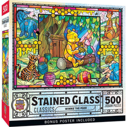 Stained Glass - Winnie the Pooh 500 Piece Jigsaw Puzzle (ONLINE ORDER ONLY)