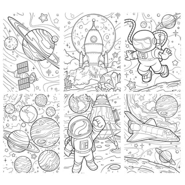 Space Explorers Coloring Puzzles 6-Pack - 48 Piece Puzzles