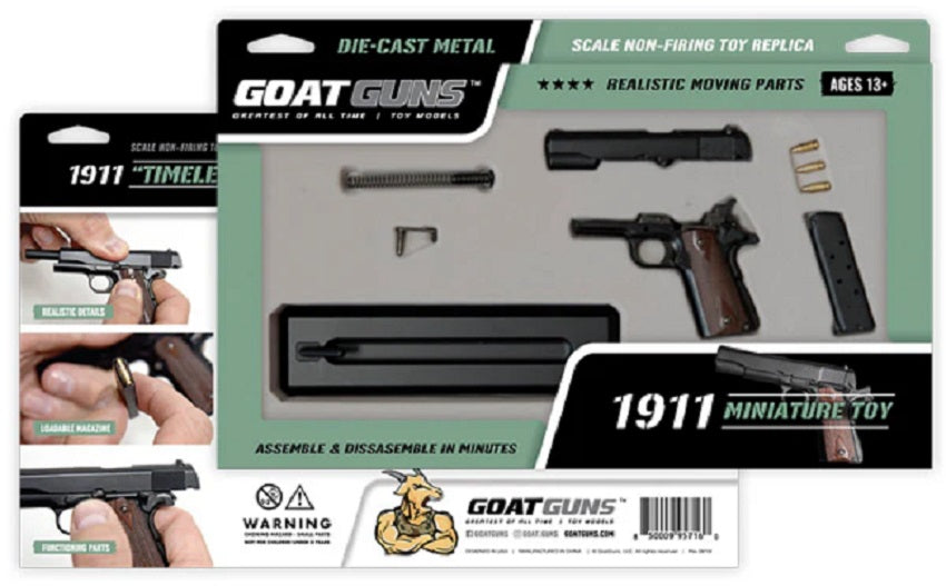 GoatGuns Die Cast 1/2.5 Scale 1911 Model Hand Gun, Black 1911-BLACK (ONLINE ORDER ONLY)