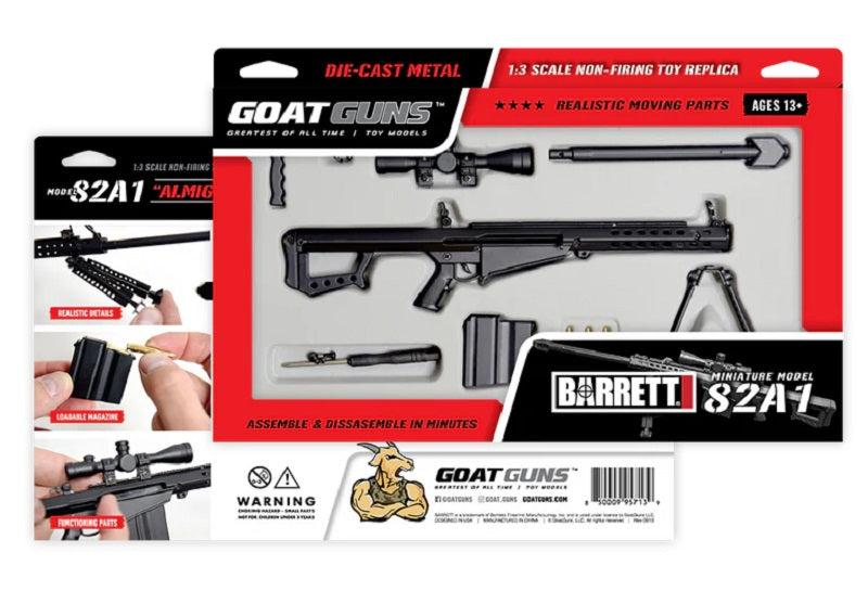 GoatGuns Die Cast 1/3 Scale .50Cal M82A1 Sniper Rifle Model, Black 50-BLACK (ONLINE ORDER ONLY)