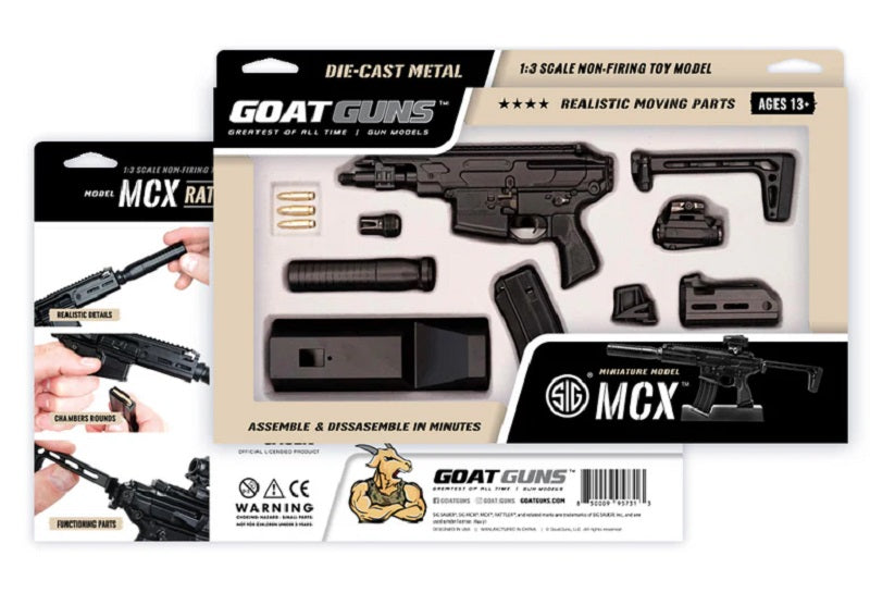 GoatGuns 1/3 Scale Diecast SIG MCX Rattler SMG Model – Black Officially Licensed