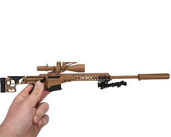 GoatGuns 1/4 Scale Diecast Barrett MK22 MRAD Sniper Rifle Model – Tan Officially Licensed
