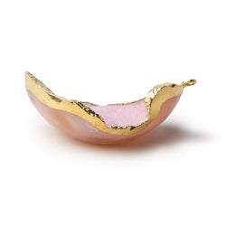 Gold Leafed Cotton Candy Pink Concave Drusy Pendant 1 focal bead 35x26x15mm  A Grade (ONLINE ORDER ONLY)