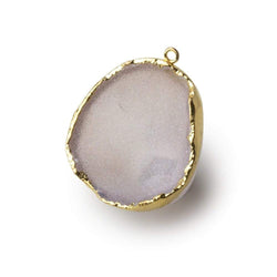 Gold Leafed Heavenly Pink Concave Drusy Pendant 1 focal bead 33x31x16mm  A Grade (ONLINE ORDER ONLY)