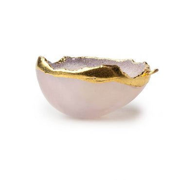 Gold Leafed Heavenly Pink Concave Drusy Pendant 1 focal bead 33x31x16mm  A Grade (ONLINE ORDER ONLY)