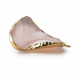 Gold Leafed Pink Drift Concave Drusy Pendant 1 focal bead 31x31x10mm  A Grade (ONLINE ORDER ONLY)