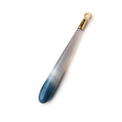 Gold Leafed Teal Banded Agate tear drop Pendant 1 focal bead 43x8mm (ONLINE ORDER ONLY)