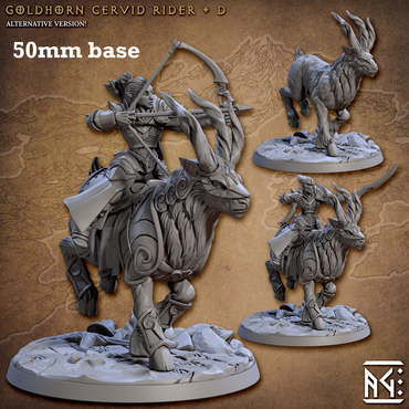 Goldhorn Cervid Riders: Sculpt D (High Elf Calvary Unit) (Online Only)