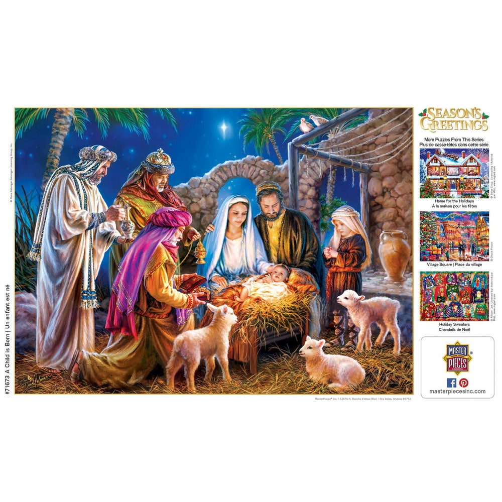Season's Greetings - A Child is Born 1000 Piece Jigsaw Puzzle (ONLINE ORDER ONLY)