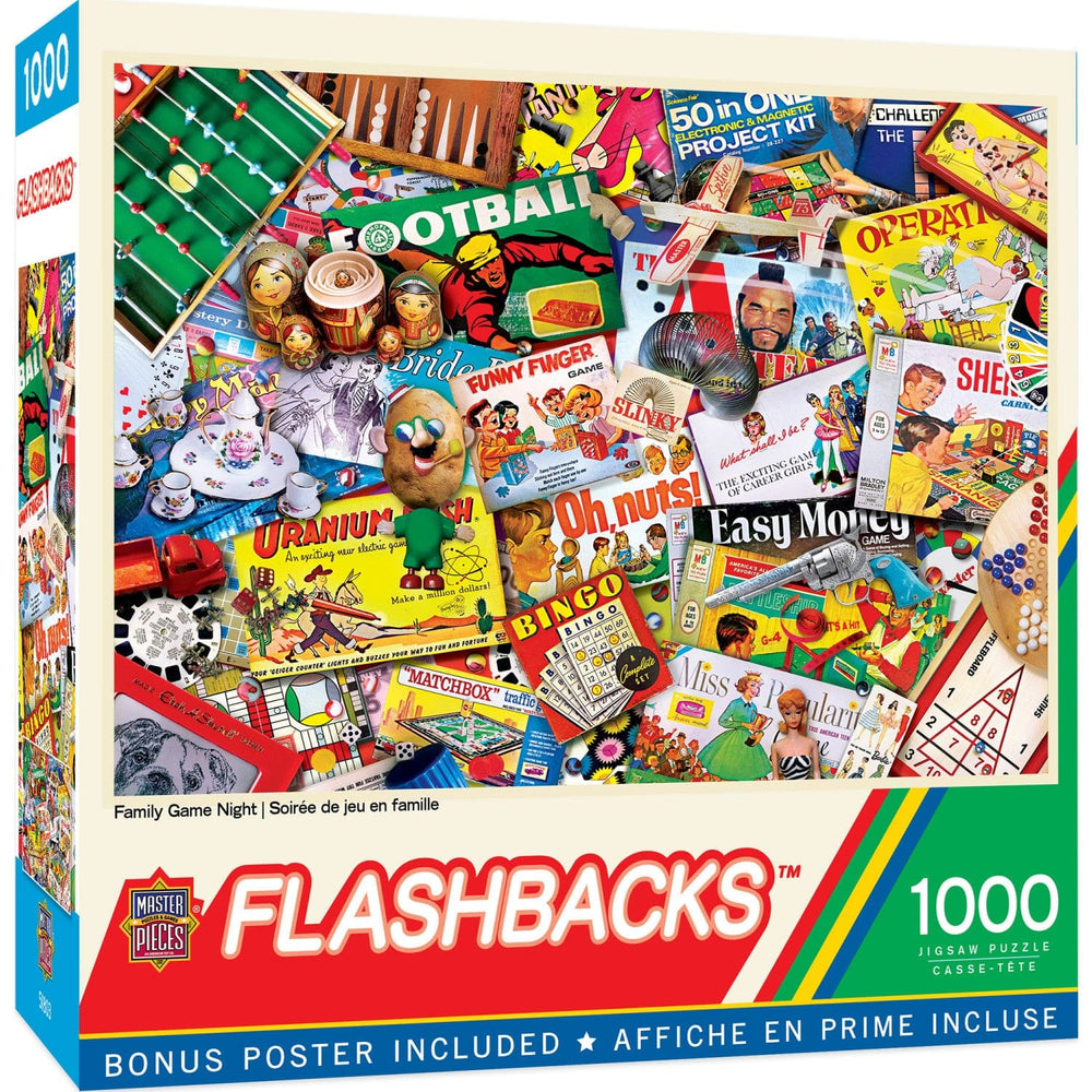 Flashbacks - Family Game Night 1000 Piece Jigsaw Puzzle (ONLINE ORDER ONLY)