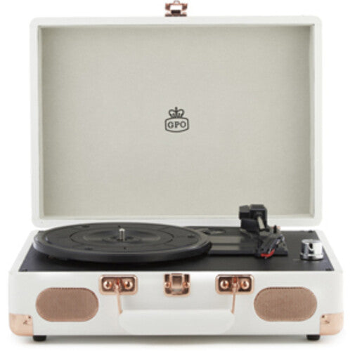 GPO Retro GPOSOHOWH SOHO Portable Briefcase Turntable - White (Large Item, Built-In Speakers, White) [Turntable] (ONLINE ORDER ONLY)