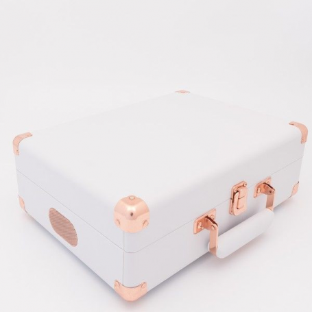 GPO Retro GPOSOHOWH SOHO Portable Briefcase Turntable - White (Large Item, Built-In Speakers, White) [Turntable] (ONLINE ORDER ONLY)