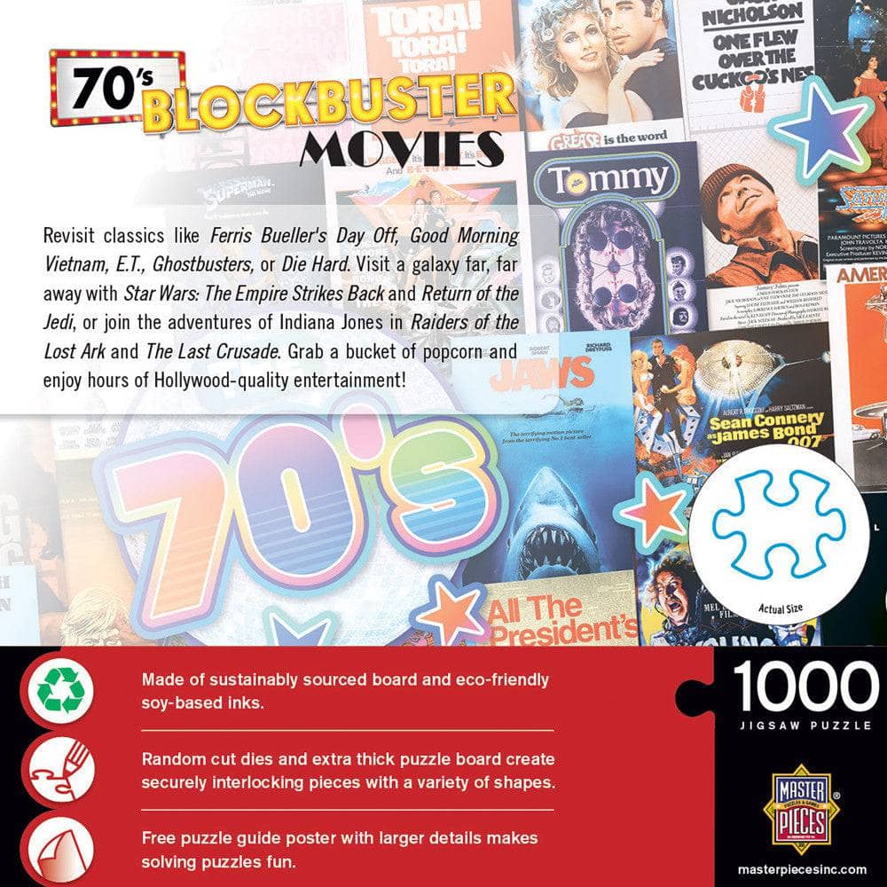 70's Blockbusters 1000 Piece Jigsaw Puzzle (ONLINE ORDER ONLY)