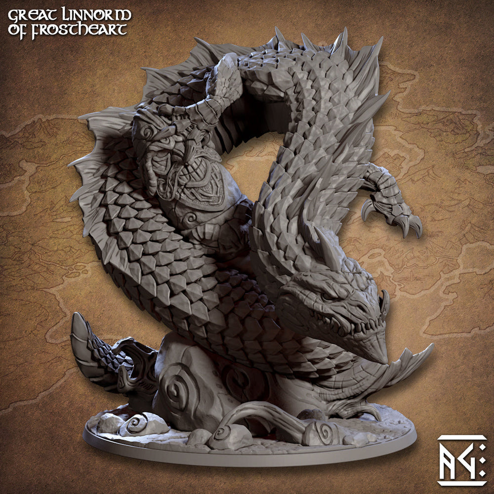 3D Printed Artisan Guild Great Linnorm of Skutagaard Epic Bosses 28mm 32mm (Online Only)