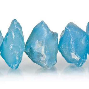 Grecian Blue Agate Beads Tumbled Hammer Faceted Discs (ONLINE ORDER ONLY)