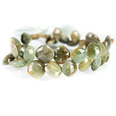 Green Cat's Eye Quartz Faceted Pillow Beads (ONLINE ORDER ONLY)