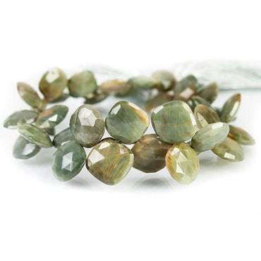 Green Cat's Eye Quartz Faceted Pillow Beads (ONLINE ORDER ONLY)