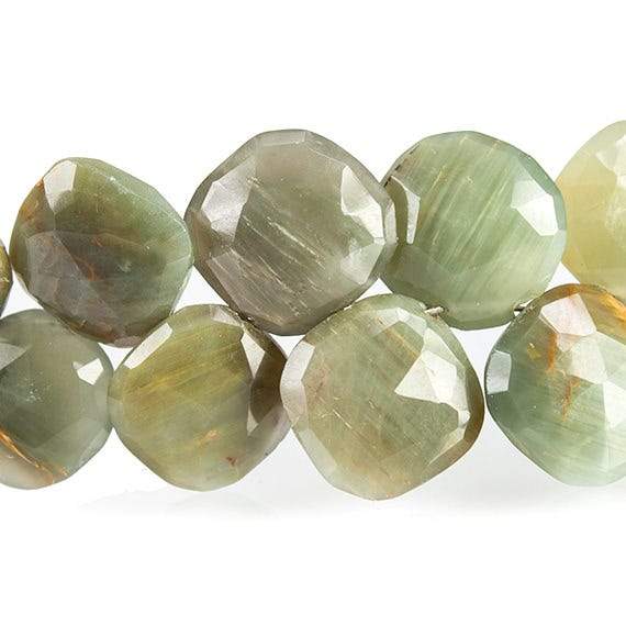 Green Cat's Eye Quartz Faceted Pillow Beads (ONLINE ORDER ONLY)