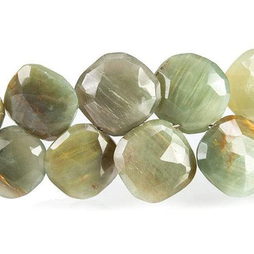 Green Cat's Eye Quartz Faceted Pillow Beads (ONLINE ORDER ONLY)