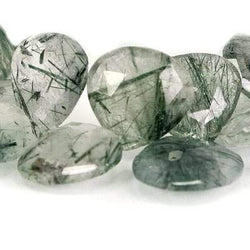 Green Tourmalinated Quartz Heart Briolette (ONLINE ORDER ONLY)
