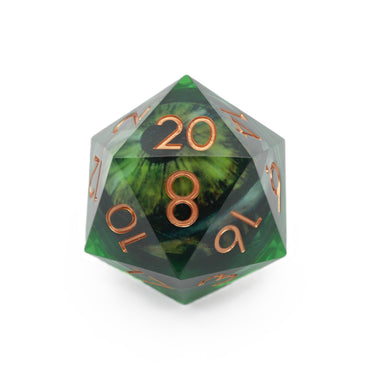 Green Slaadi's Eye - Giant D20 Moving Eye DnD Dice | Acrylic RPG Gaming Dice (ONLINE ORDER ONLY)
