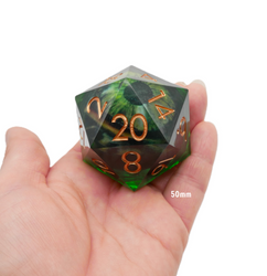 Green Slaadi's Eye - Giant D20 Moving Eye DnD Dice | Acrylic RPG Gaming Dice (ONLINE ORDER ONLY)