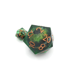 Green Slaadi's Eye - Giant D20 Moving Eye DnD Dice | Acrylic RPG Gaming Dice (ONLINE ORDER ONLY)