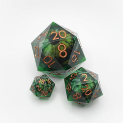 Green Slaadi's Eye - Giant D20 Moving Eye DnD Dice | Acrylic RPG Gaming Dice (ONLINE ORDER ONLY)
