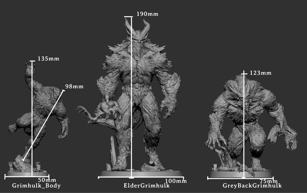 3D Printed Sordane Publishing Grimhulk Set 28mm 32mm D&D (Online Only)