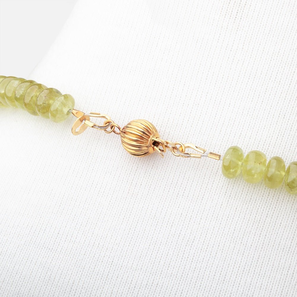Grossular Garnet Plain Rondelle Necklace with a 14kt Gold Clasp AAA (ONLINE ORDER ONLY)