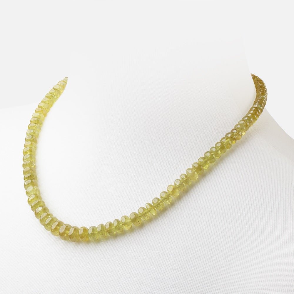 Grossular Garnet Plain Rondelle Necklace with a 14kt Gold Clasp AAA (ONLINE ORDER ONLY)