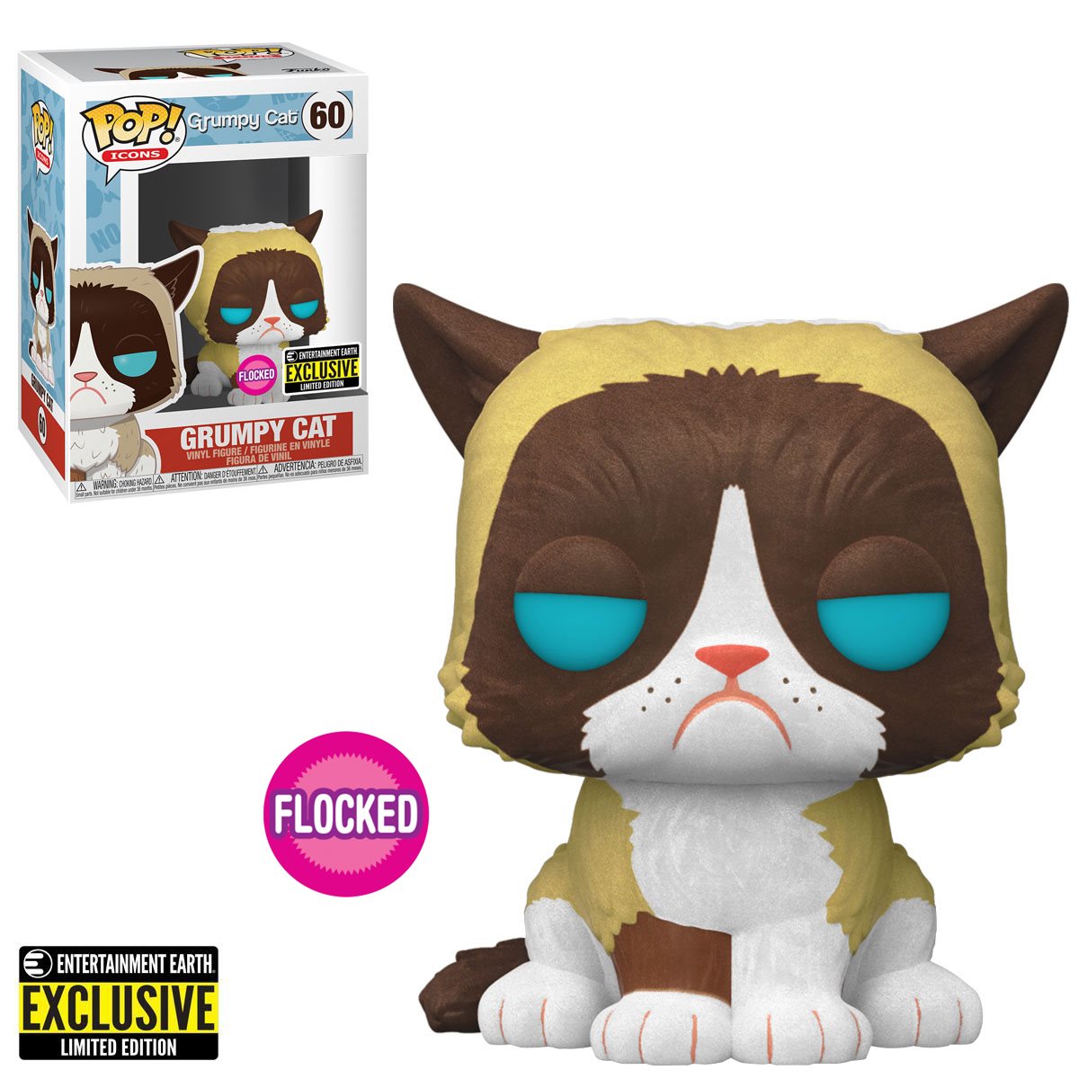 Funko POP! Icons: Grumpy Cat (Flocked) Vinyl Figure Entertainment Earth Exclusive [READ DESCRIPTION] (ONLINE ORDER ONLY)
