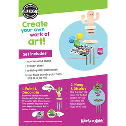 Cactus Wind Chime Wood Craft & Paint Kit