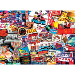 Flashbacks - Quick Stop Diner 1000 Piece Jigsaw Puzzle (ONLINE ORDER ONLY)