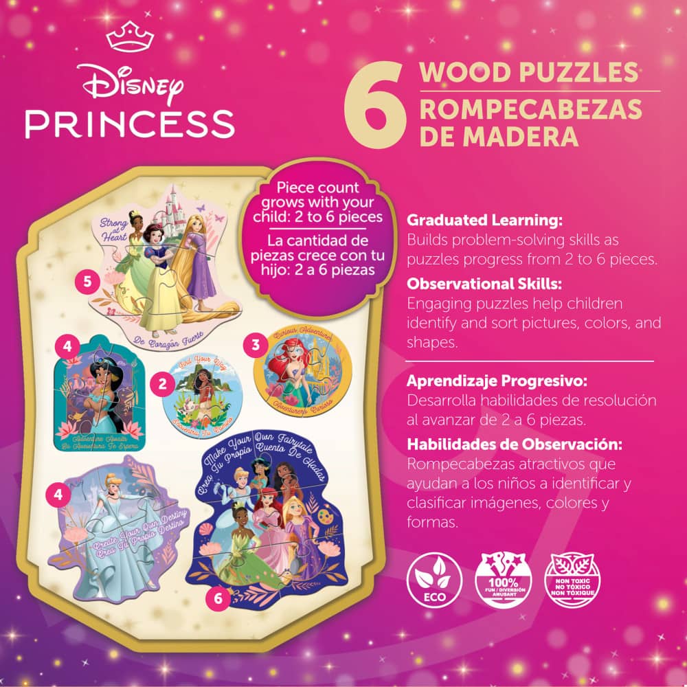 Disney - Princesss 6-Pack Wood Shaped Puzzles (ONLINE ORDER ONLY)
