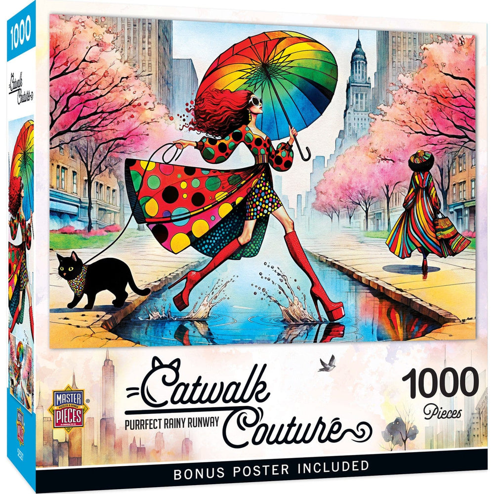Catwalk Couture - Purrfect Rainy Runway 1000 Piece Jigsaw Puzzle (ONLINE ORDER ONLY)