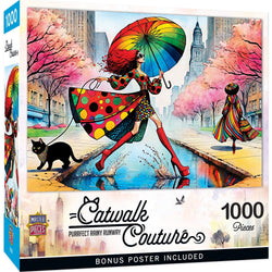 Catwalk Couture - Purrfect Rainy Runway 1000 Piece Jigsaw Puzzle