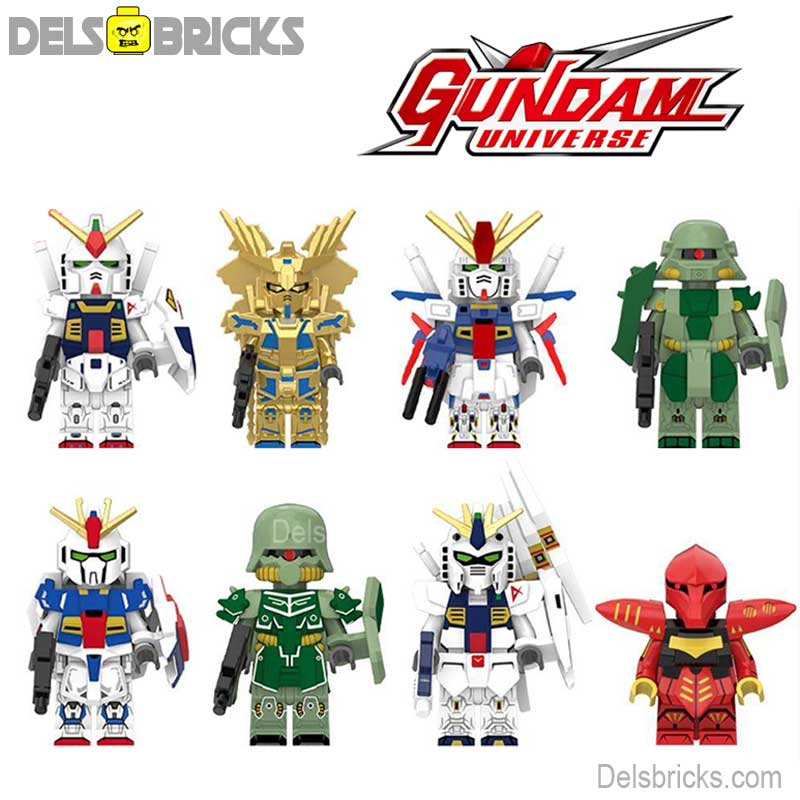 Gundam Anime Series Mech Suits set of 8 Lego Minifigures Custom Toys (ONLINE ORDER ONLY)