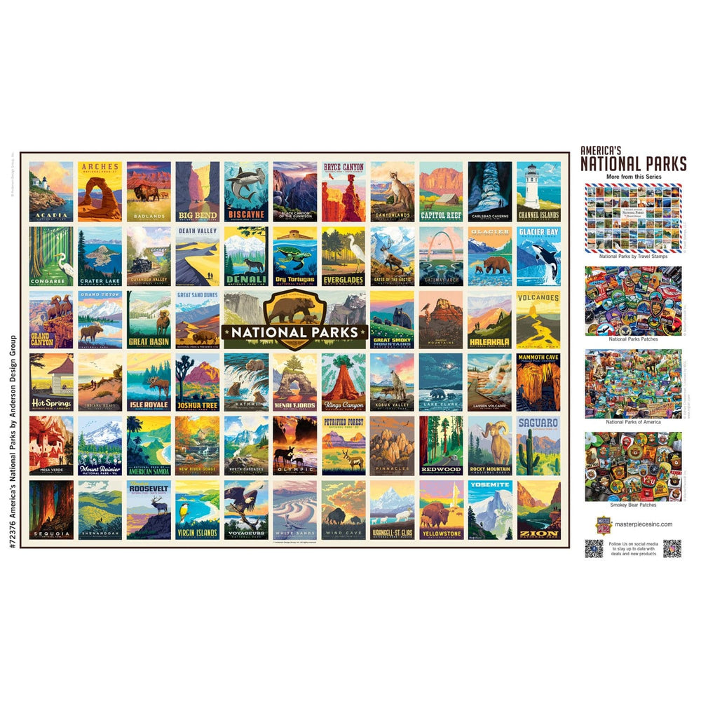 National Parks - Vintage Collage Poster Art 1000 Piece Jigsaw Puzzle (ONLINE ORDER ONLY)