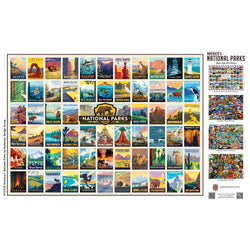 National Parks - Vintage Collage Poster Art 1000 Piece Jigsaw Puzzle (ONLINE ORDER ONLY)