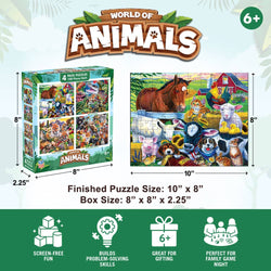 World of Animals 100 Piece Jigsaw Puzzles 4-Pack V2