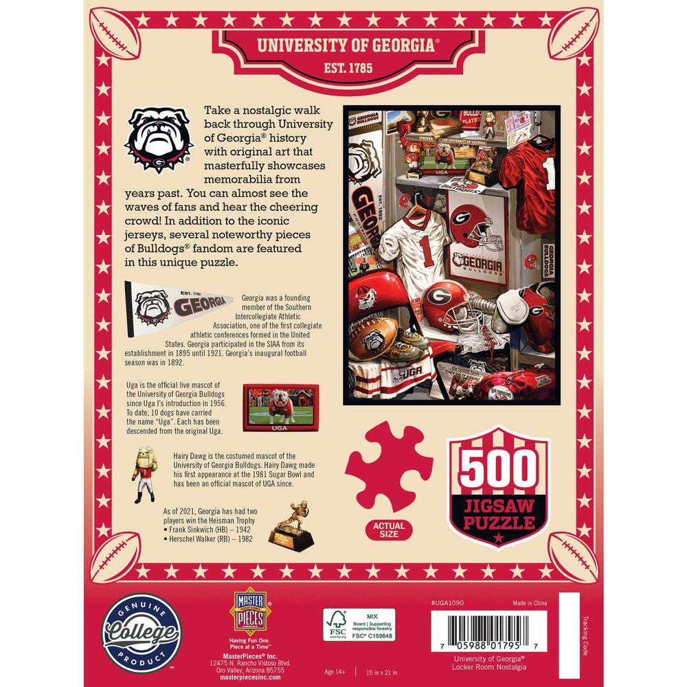 Georgia Bulldogs - Locker Room 500 Piece Jigsaw Puzzle (ONLINE ORDER ONLY)