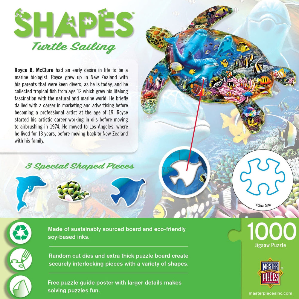 Shapes - Turtle Sailing 1000 Piece Shaped Jigsaw Puzzle (ONLINE ORDER ONLY)
