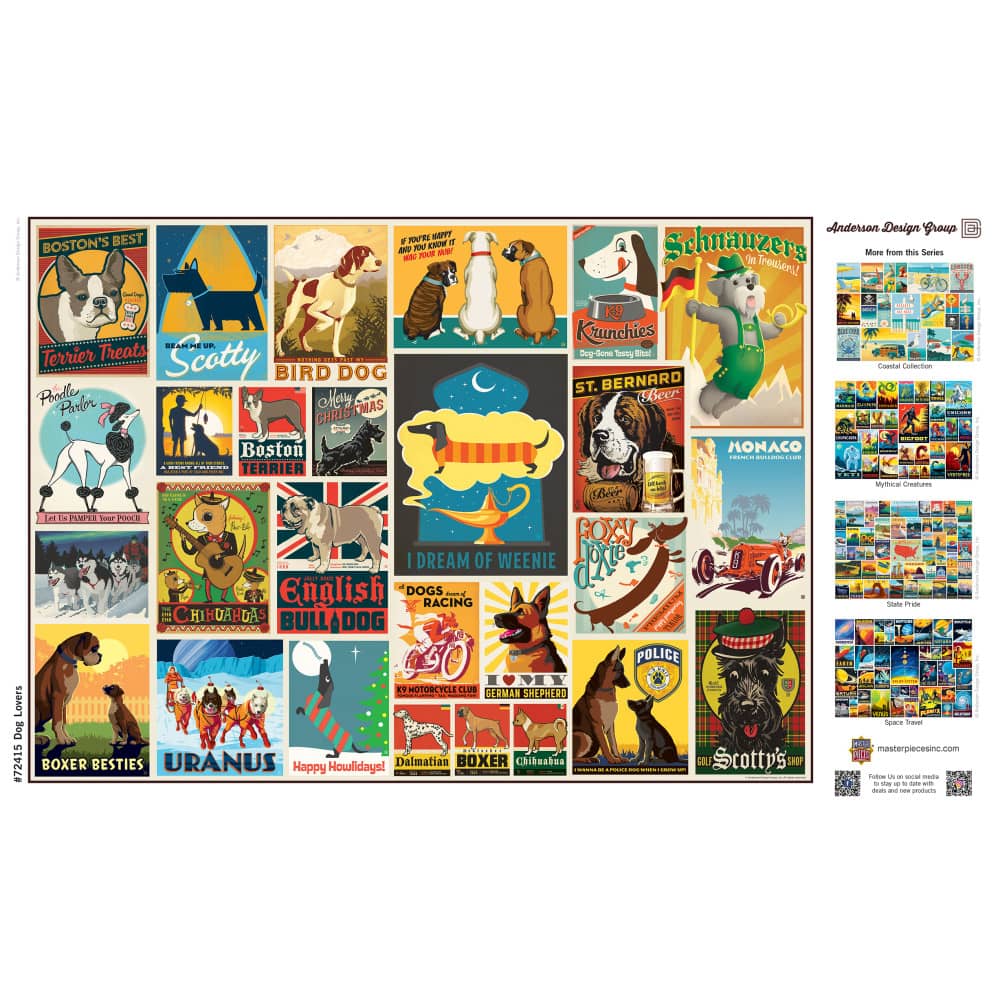 Vintage Posters - Dog Lovers 1000 Piece Jigsaw Puzzle