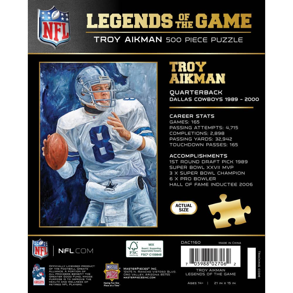 Legends of the Game - Troy Aikman 500 Piece Jigsaw Puzzle (ONLINE ORDER ONLY)