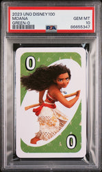 2023 UNO DISNEY 100 MOANA GREEN 0 PSA 10 (Online Order Only)