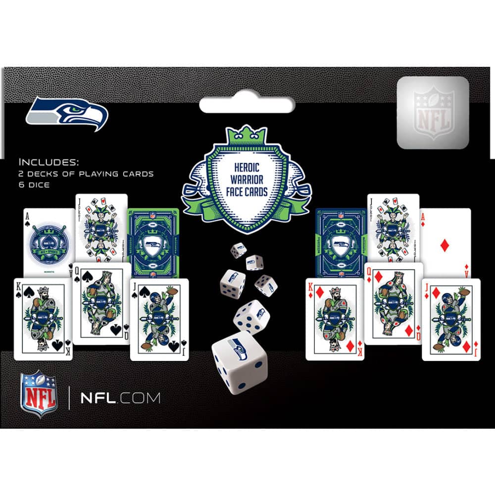 Seattle Seahawks - 2-Pack Playing Cards & Dice Set