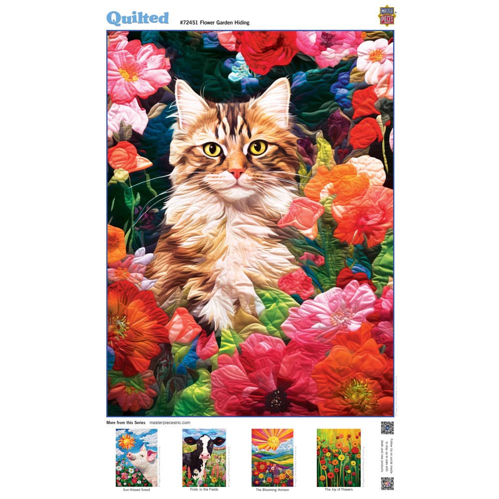 Quilted - Flower Garden Hiding 1000 Piece Jigsaw Puzzle (ONLINE ORDER ONLY)