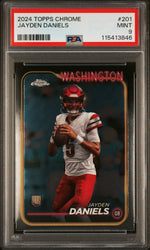 Graded 2024 Topps Chrome Jayden Daniels #201 Rookie RC Football Card PSA 9 Mint (ONLINE ORDER ONLY)